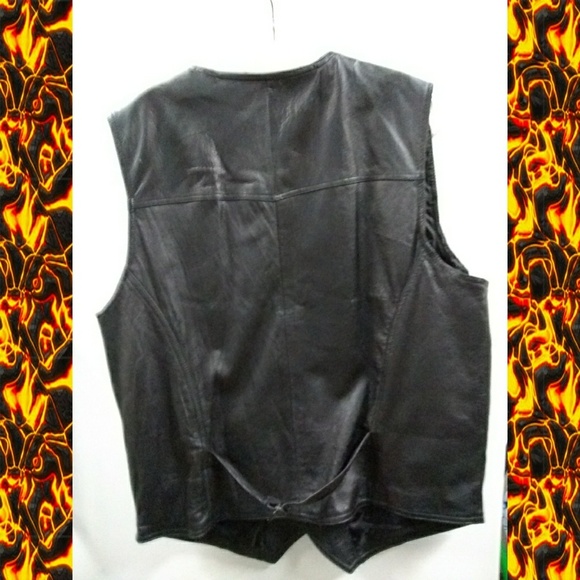 OSCAR PIEL PERFECT LEATHER USA BIKER VEST - Picture 2 of 3